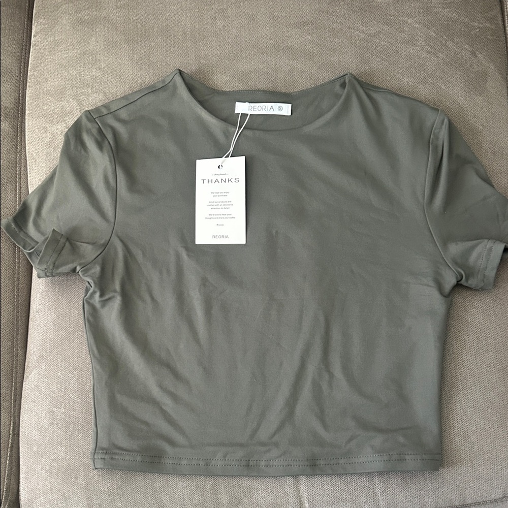ReoRia Olive Crop Top